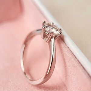 Moissanite 1ct Diamond Solitaire Engagement Ring Sterling Silver Size 7